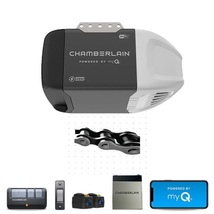 Chain Drive Wi-Fi Battery Backup Garage Door Opener